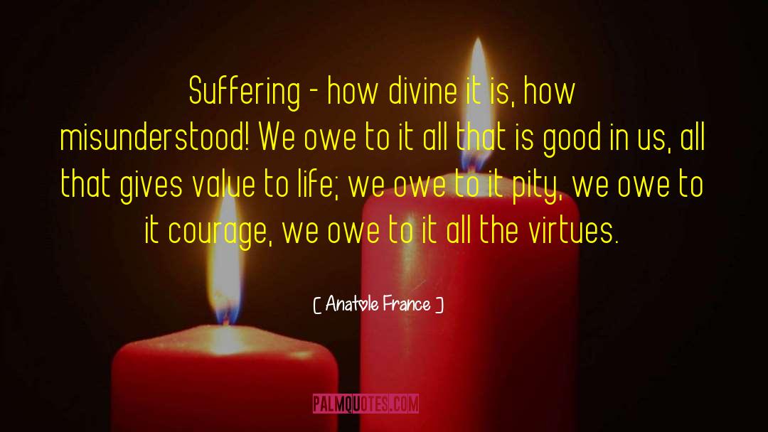 Anatole France Quotes: Suffering - how divine it