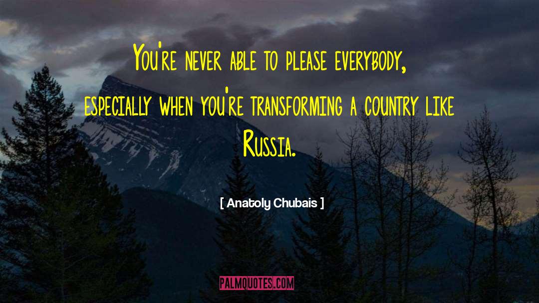 Anatoly Chubais Quotes: You're never able to please