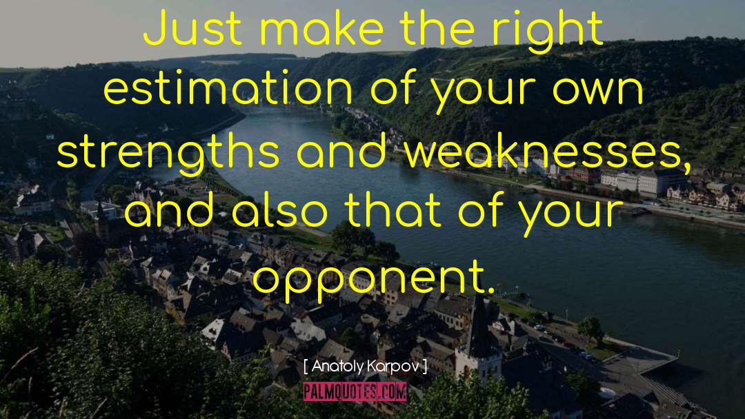 Anatoly Karpov Quotes: Just make the right estimation