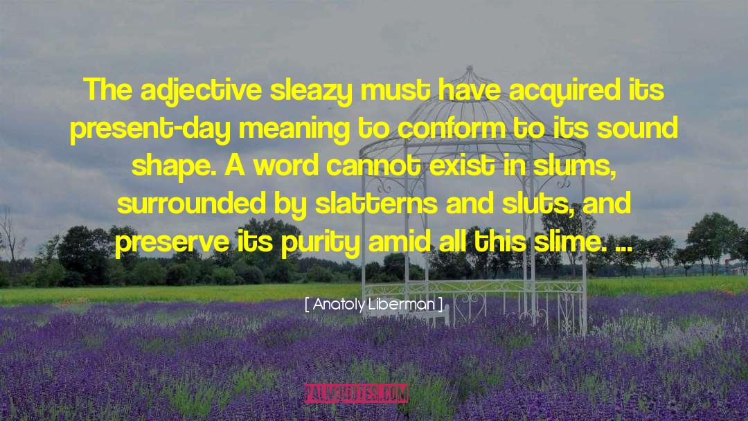 Anatoly Liberman Quotes: The adjective sleazy must have
