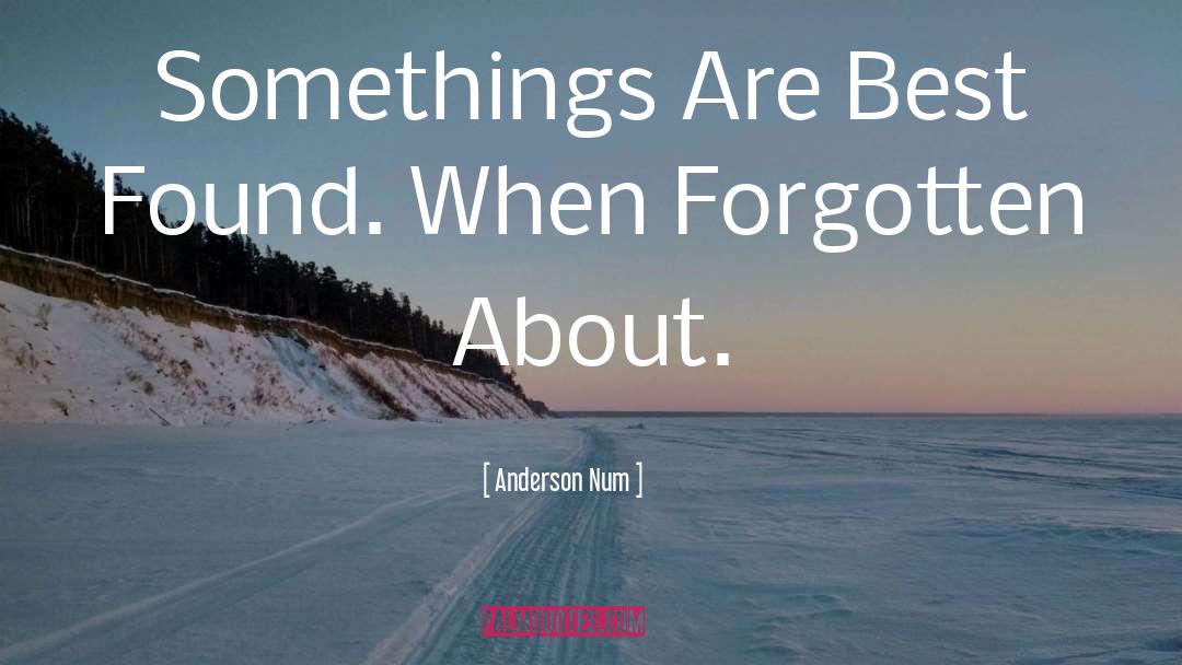 Anderson Num Quotes: Somethings Are Best Found. When