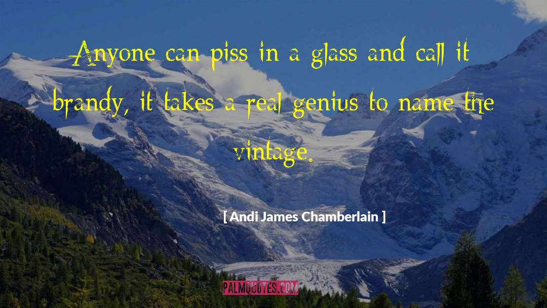 Andi James Chamberlain Quotes: Anyone can piss in a