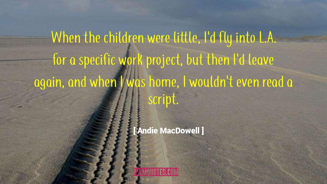 Andie MacDowell Quotes: When the children were little,