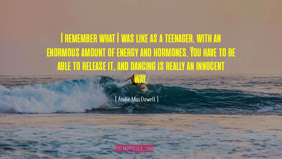 Andie MacDowell Quotes: I remember what I was