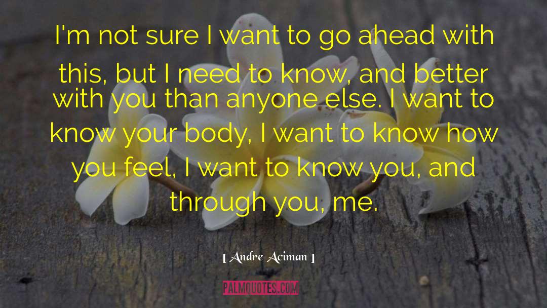 Andre Aciman Quotes: I'm not sure I want