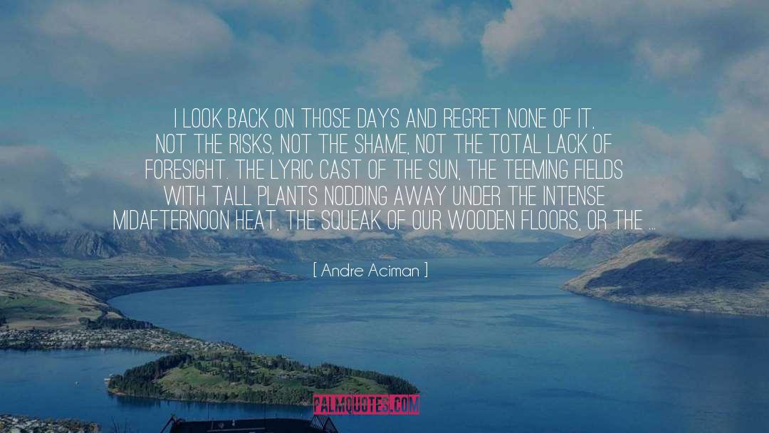 Andre Aciman Quotes: I look back on those