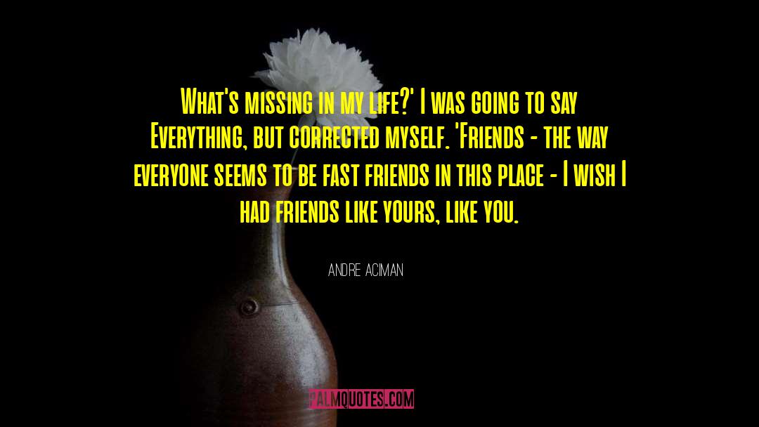 Andre Aciman Quotes: What's missing in my life?'