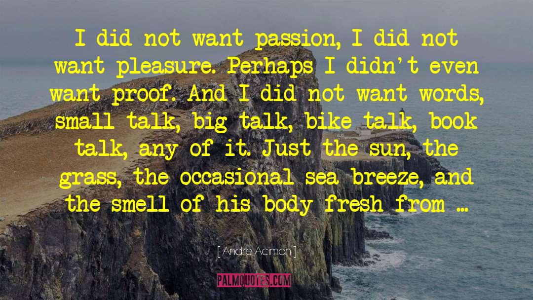 Andre Aciman Quotes: I did not want passion,