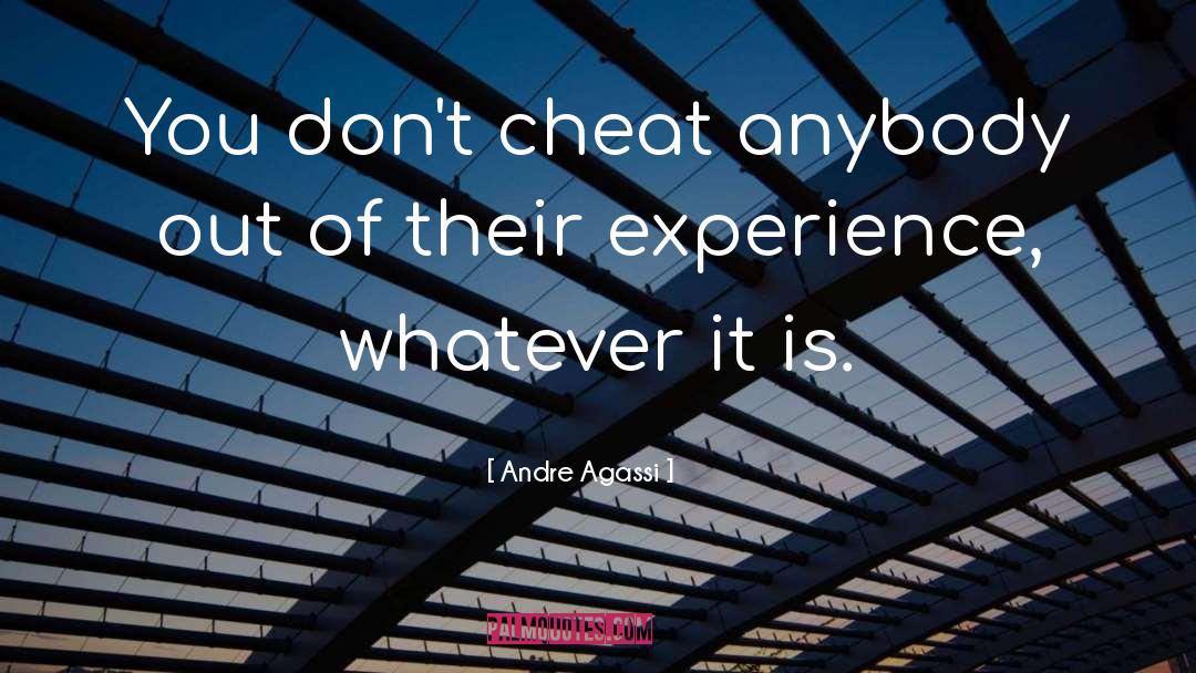 Andre Agassi Quotes: You don't cheat anybody out