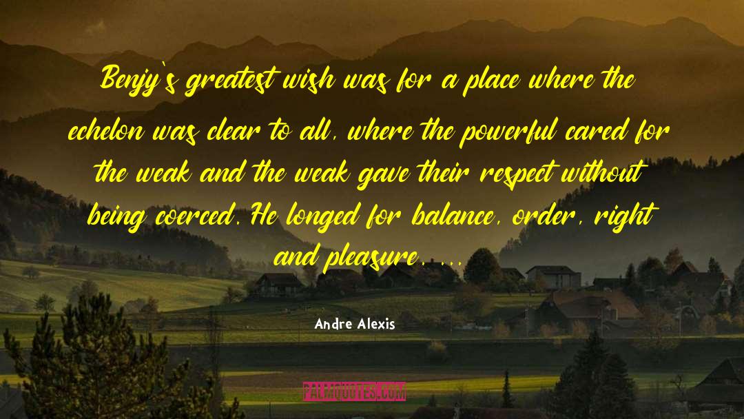 Andre Alexis Quotes: Benjy's greatest wish was for
