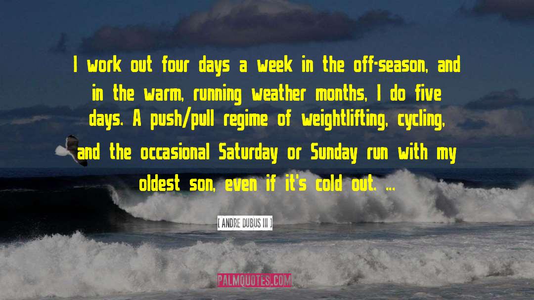 Andre Dubus III Quotes: I work out four days