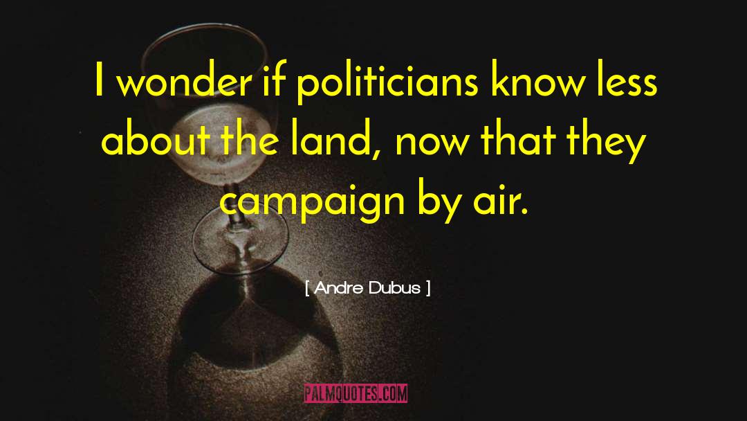 Andre Dubus Quotes: I wonder if politicians know
