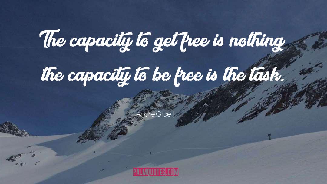 Andre Gide Quotes: The capacity to get free