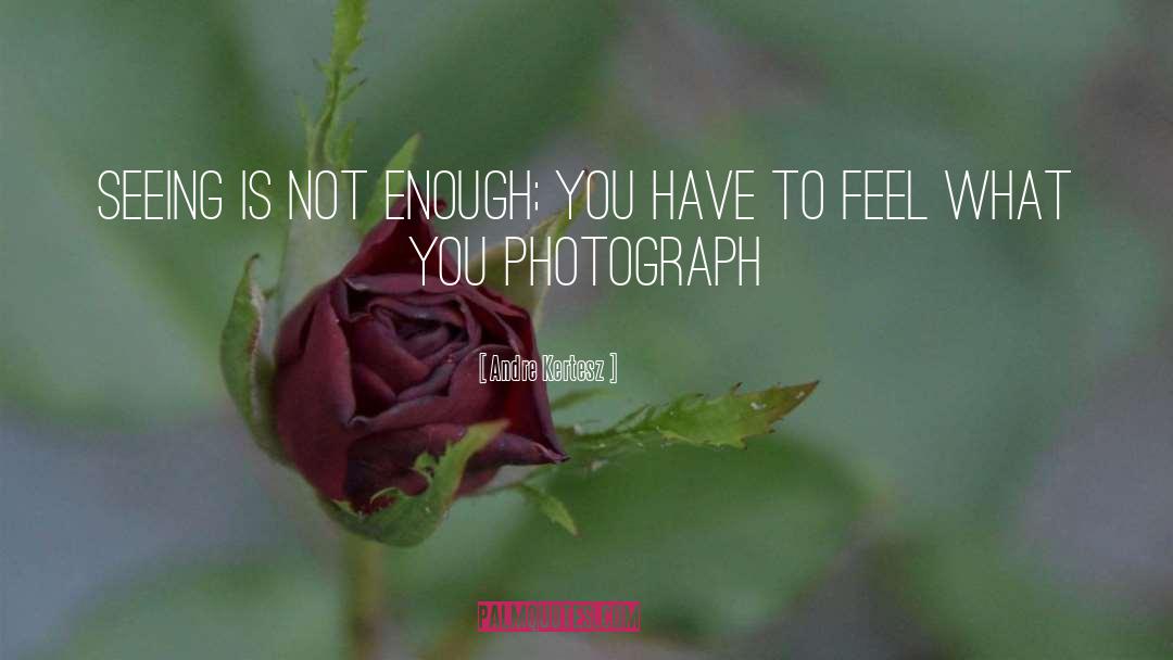 Andre Kertesz Quotes: Seeing is not enough; you