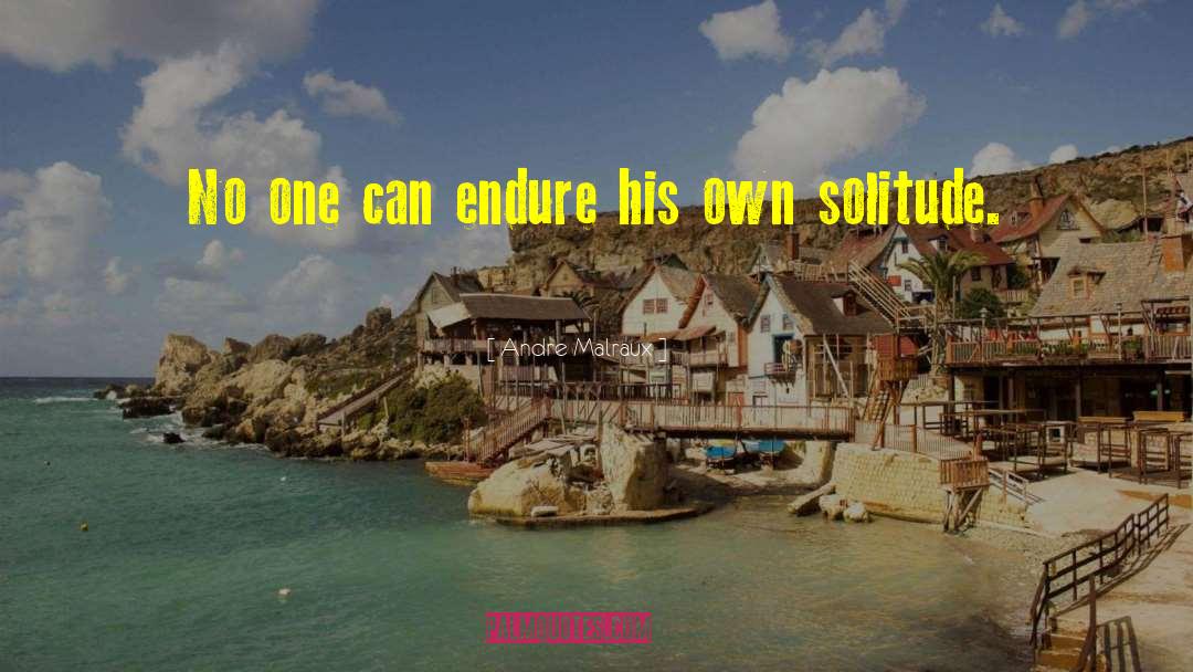 Andre Malraux Quotes: No one can endure his