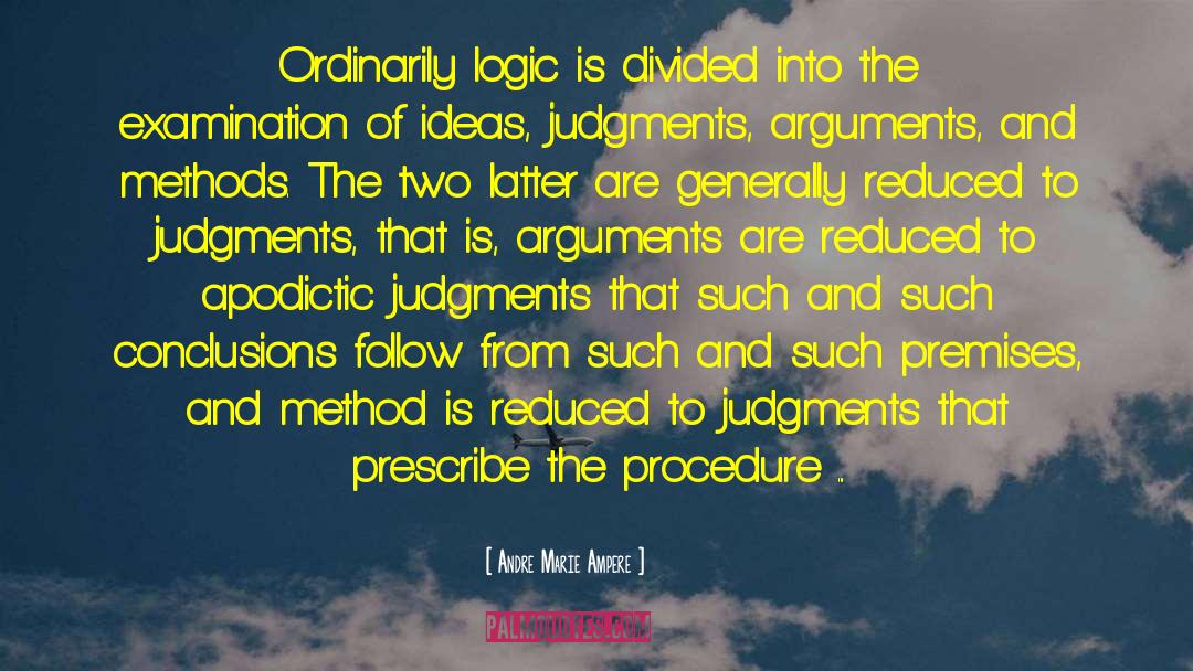 Andre Marie Ampere Quotes: Ordinarily logic is divided into