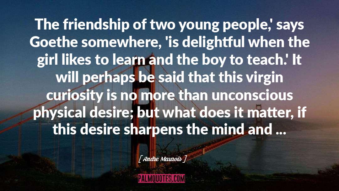 Andre Maurois Quotes: The friendship of two young