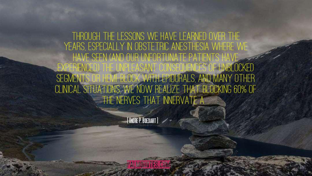 Andre P. Boezaart Quotes: Through the lessons we have