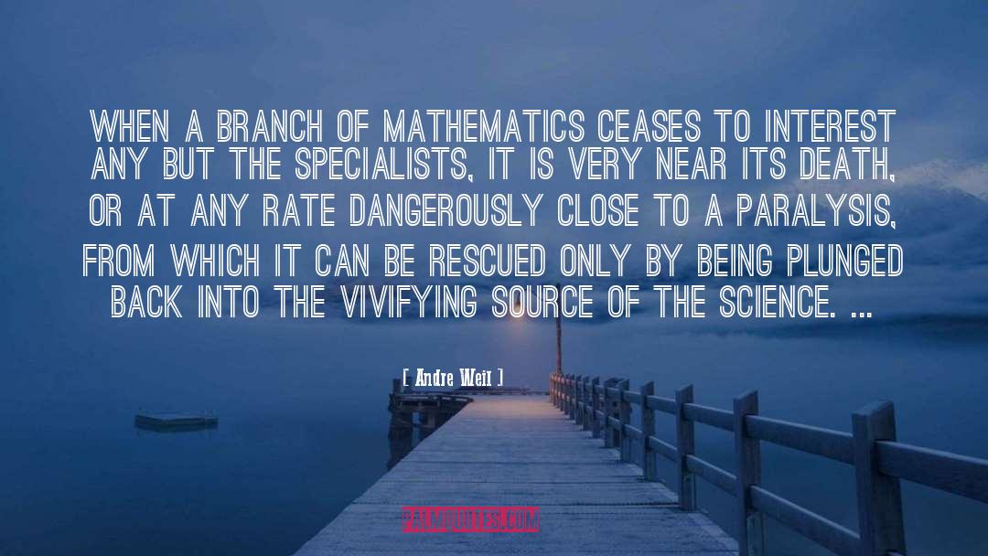 Andre Weil Quotes: When a branch of mathematics