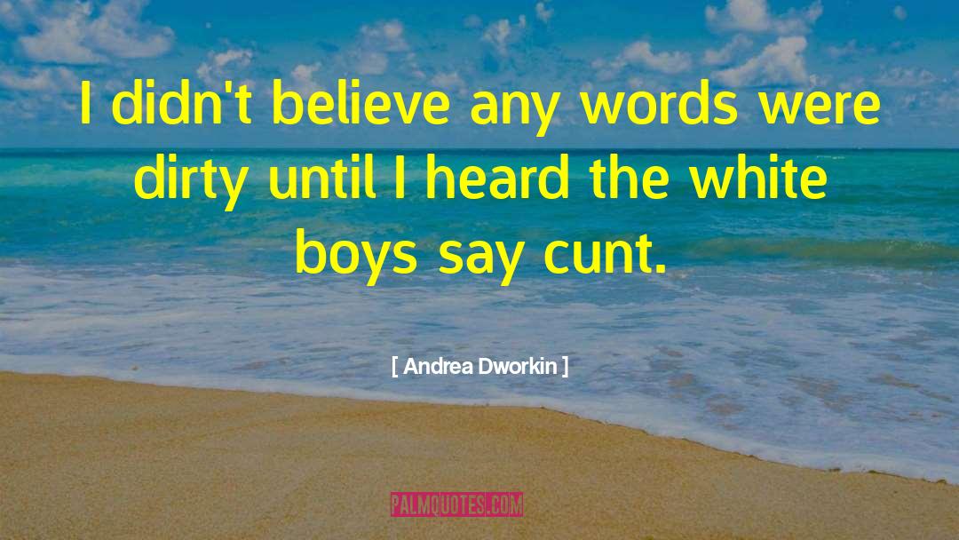 Andrea Dworkin Quotes: I didn't believe any words