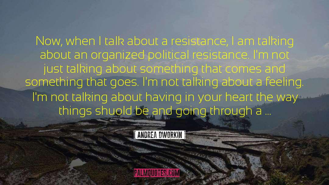 Andrea Dworkin Quotes: Now, when I talk about