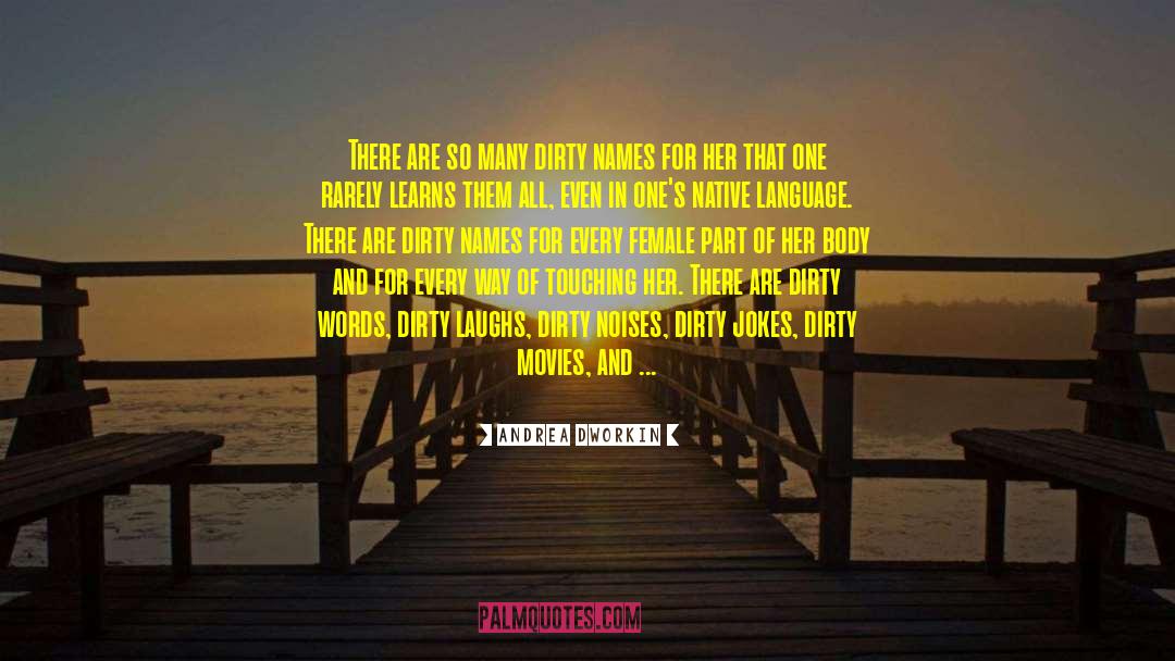 Andrea Dworkin Quotes: There are so many dirty