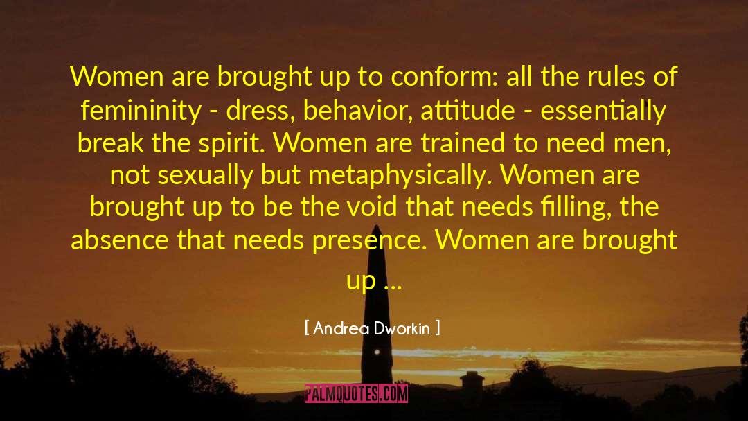 Andrea Dworkin Quotes: Women are brought up to