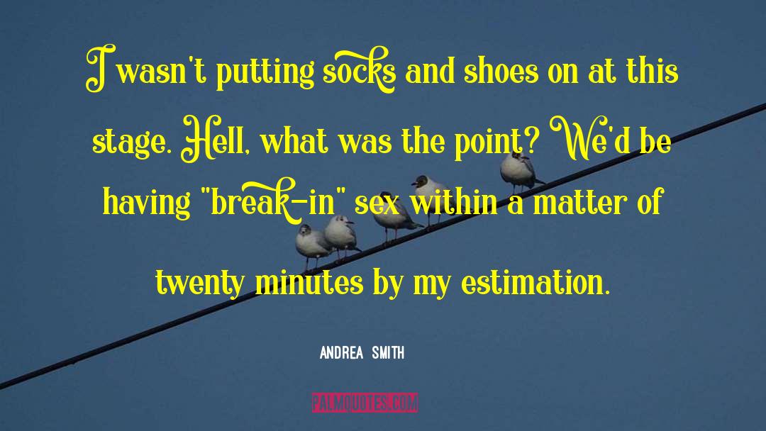 Andrea  Smith Quotes: I wasn't putting socks and