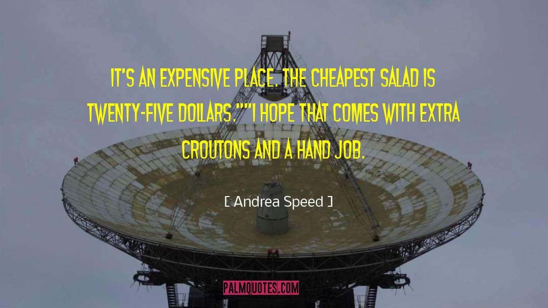 Andrea Speed Quotes: It's an expensive place. The