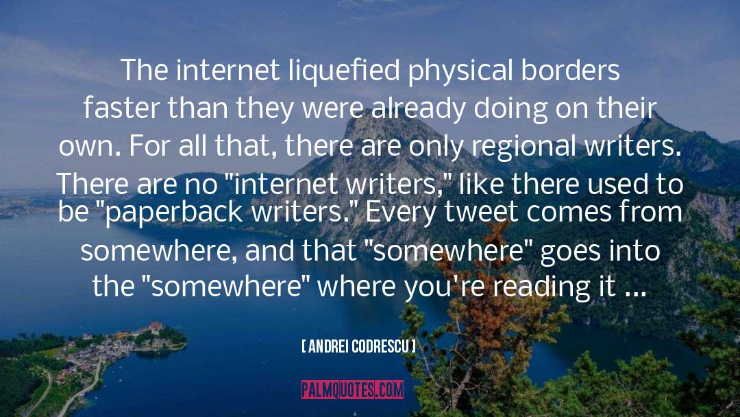 Andrei Codrescu Quotes: The internet liquefied physical borders