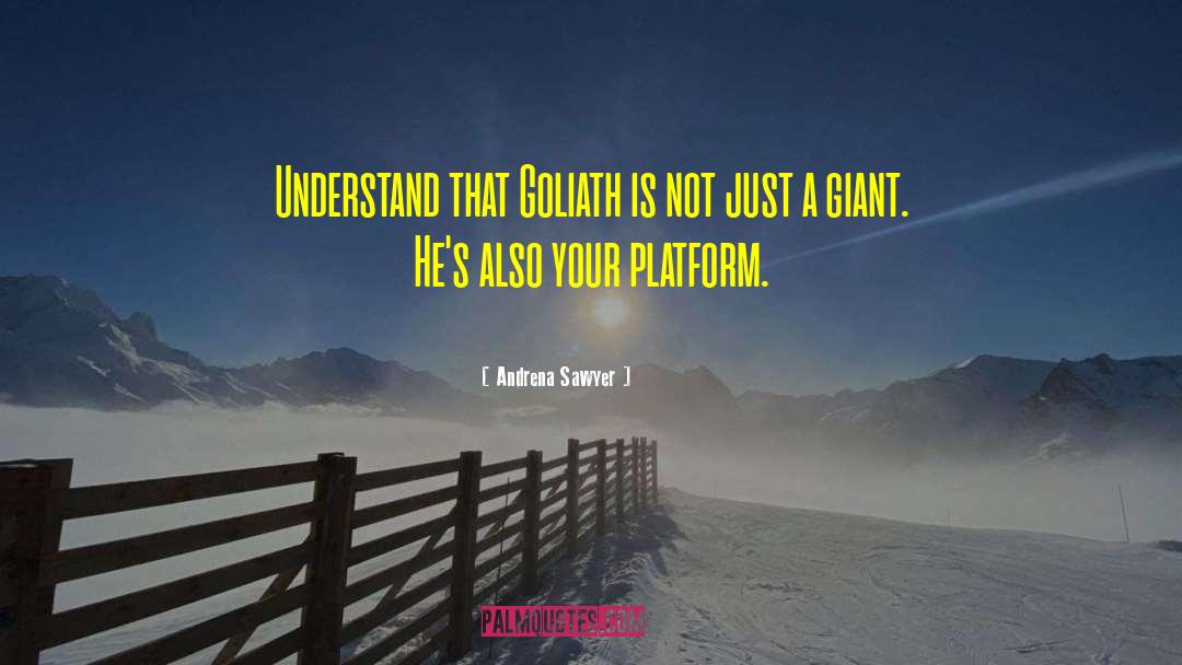 Andrena Sawyer Quotes: Understand that Goliath is not