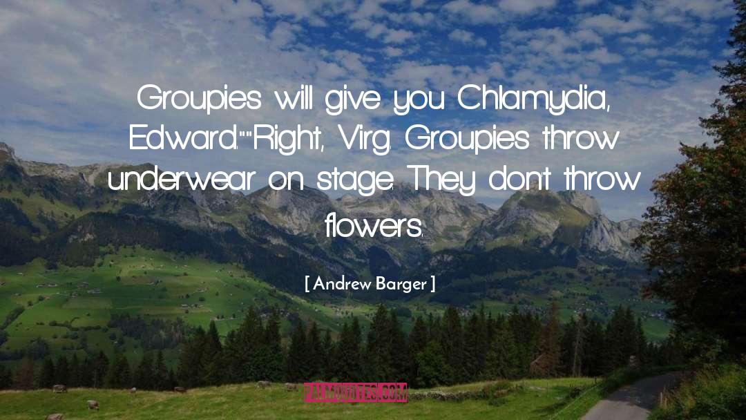 Andrew Barger Quotes: Groupies will give you Chlamydia,
