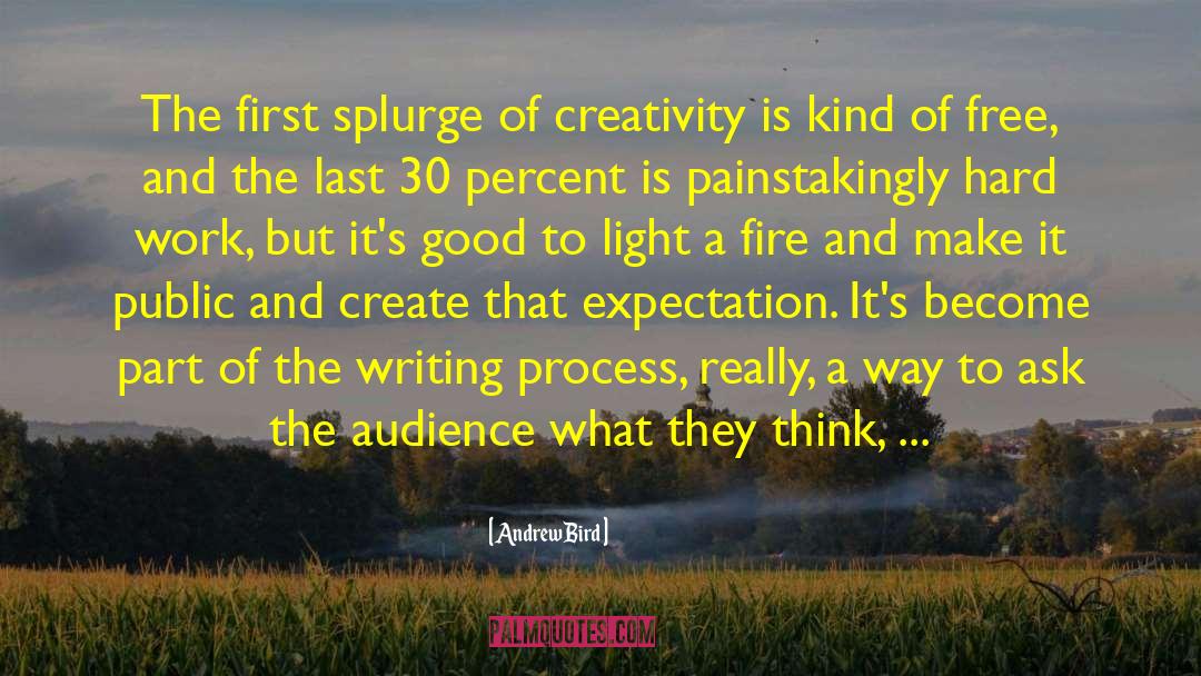 Andrew Bird Quotes: The first splurge of creativity