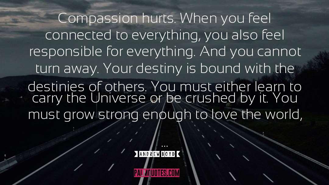 Andrew Boyd Quotes: Compassion hurts. When you feel