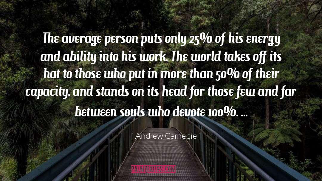 Andrew Carnegie Quotes: The average person puts only