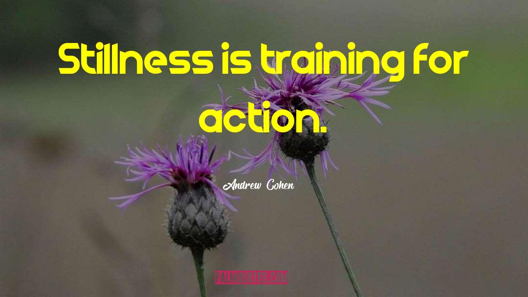 Andrew Cohen Quotes: Stillness is training for action.