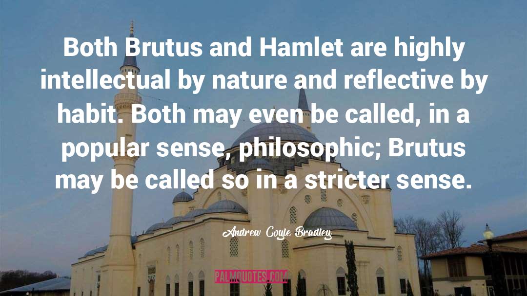 Andrew Coyle Bradley Quotes: Both Brutus and Hamlet are