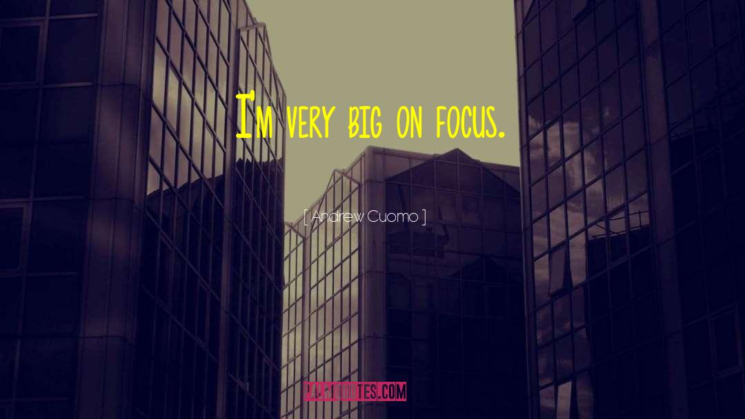 Andrew Cuomo Quotes: I'm very big on focus.