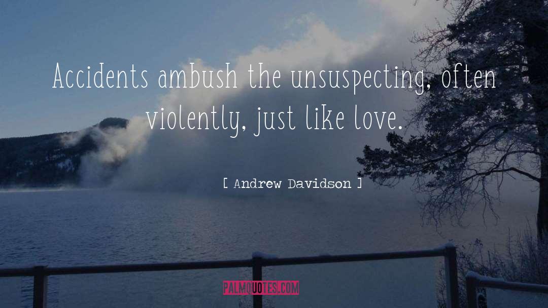 Andrew Davidson Quotes: Accidents ambush the unsuspecting, often
