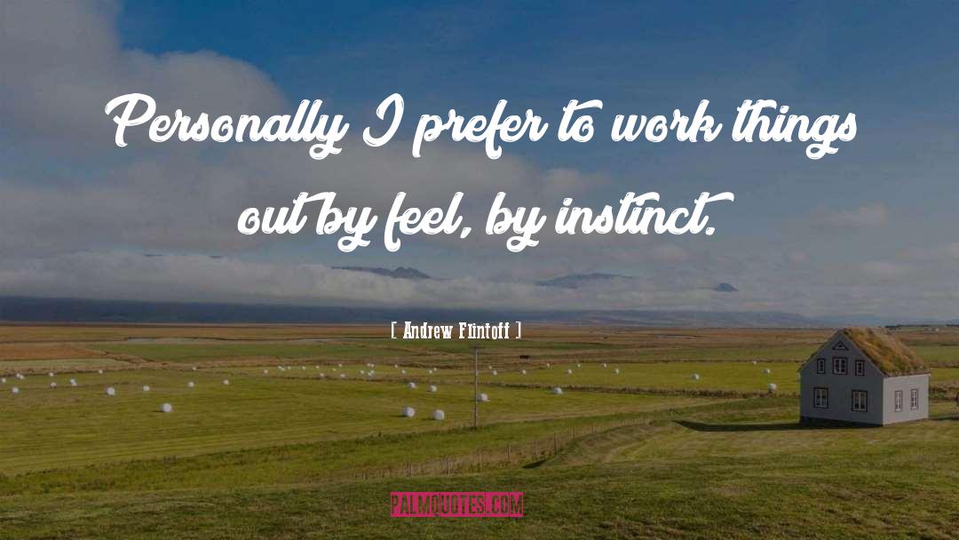 Andrew Flintoff Quotes: Personally I prefer to work