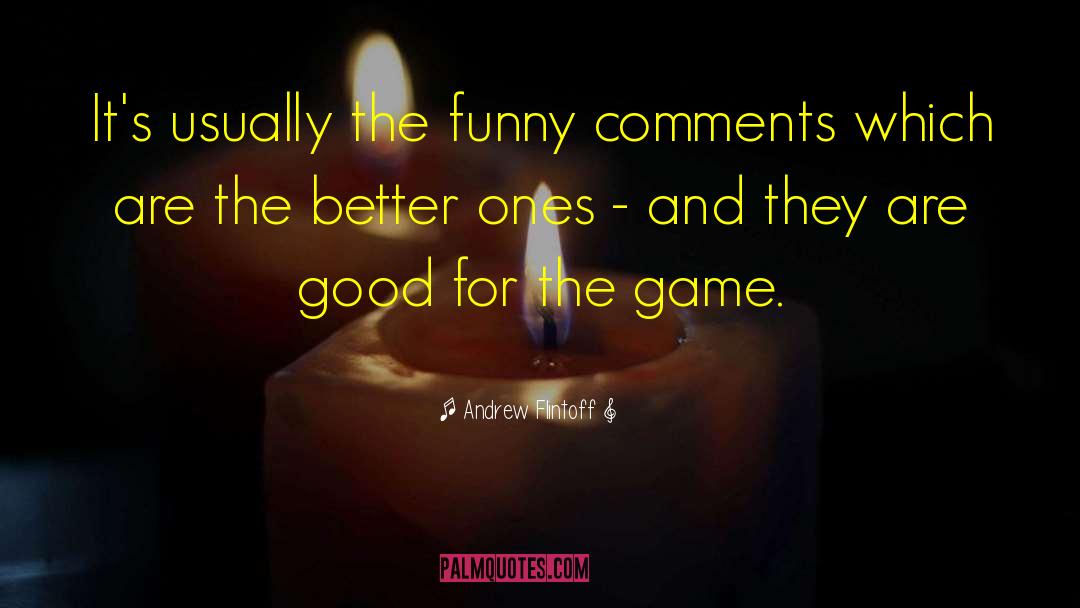 Andrew Flintoff Quotes: It's usually the funny comments