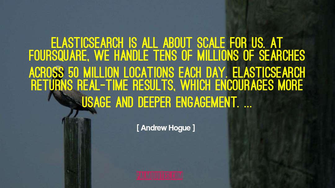 Andrew Hogue Quotes: Elasticsearch is all about scale