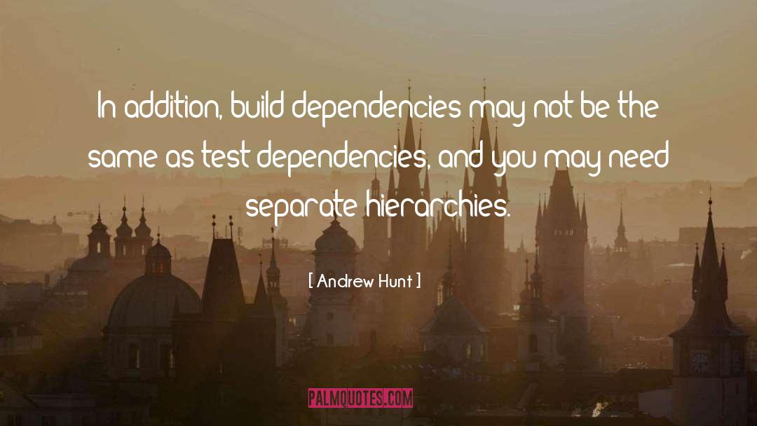 Andrew Hunt Quotes: In addition, build dependencies may