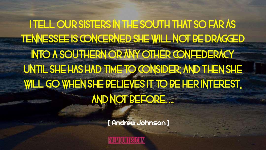 Andrew Johnson Quotes: I tell our sisters in