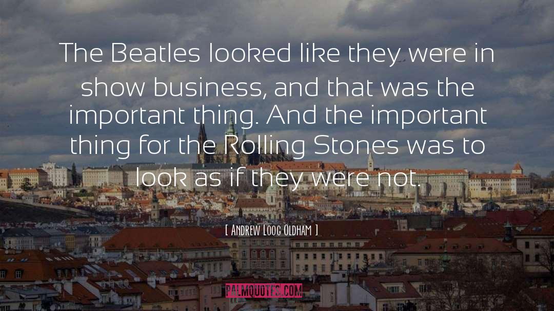 Andrew Loog Oldham Quotes: The Beatles looked like they