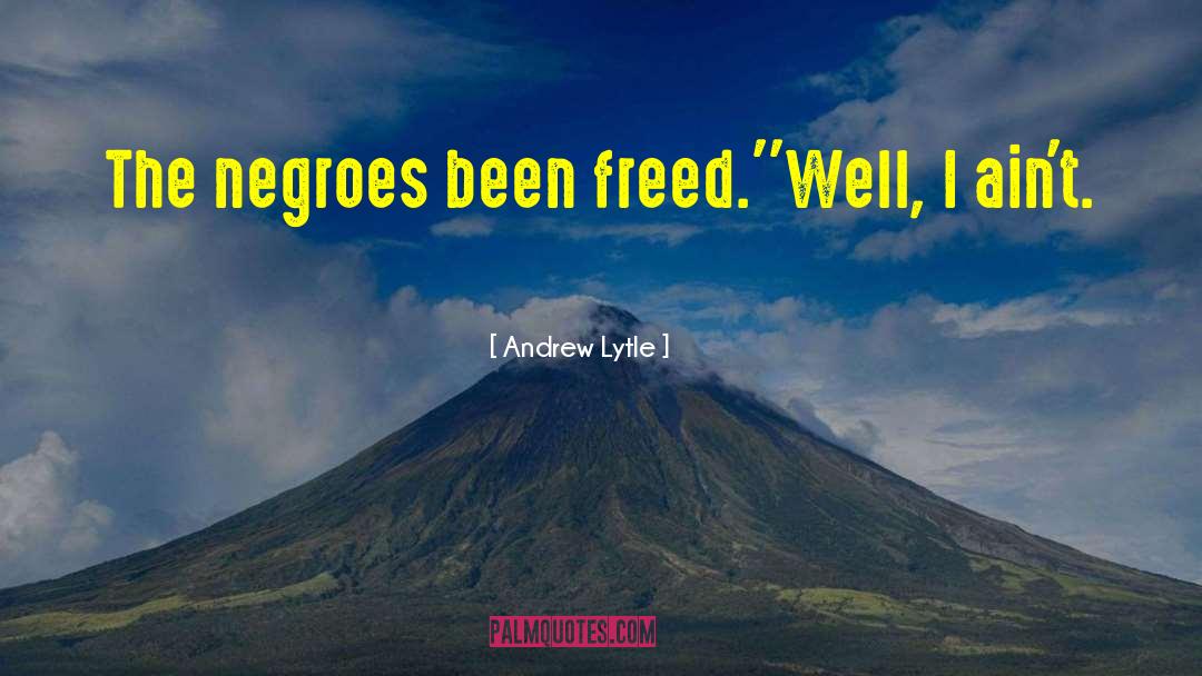 Andrew Lytle Quotes: The negroes been freed.'<br /><br