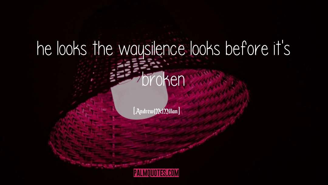 Andrew McMillan Quotes: he looks the way<br />silence