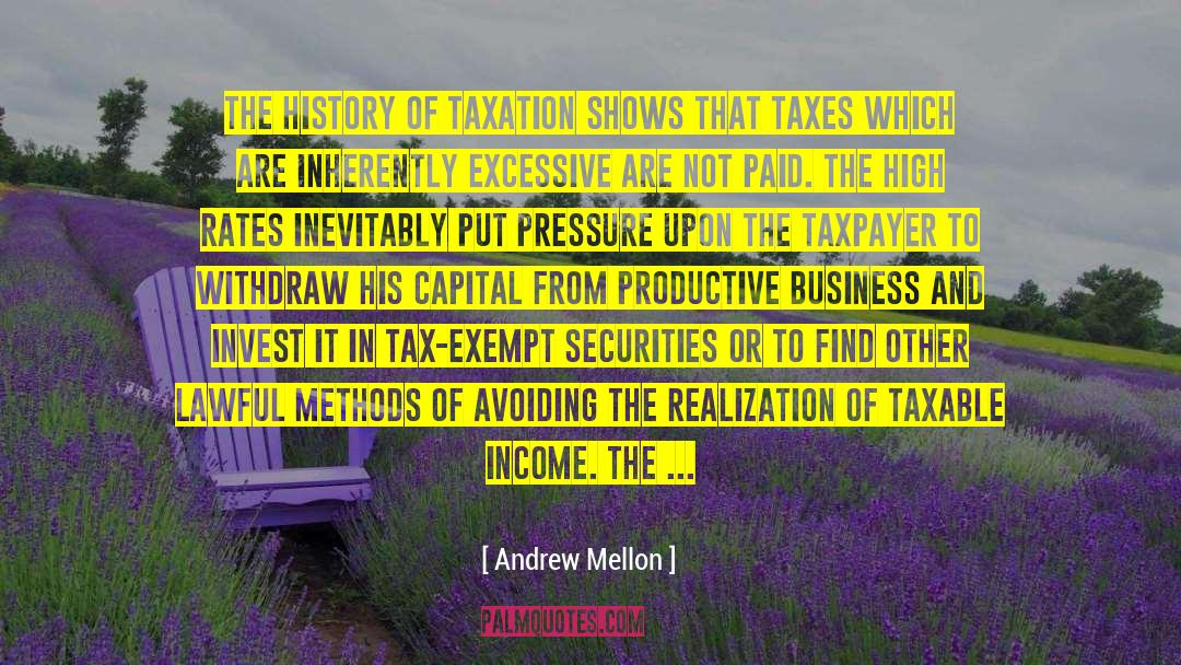Andrew Mellon Quotes: The history of taxation shows
