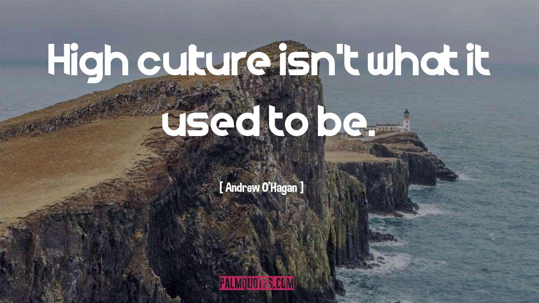 Andrew O'Hagan Quotes: High culture isn't what it