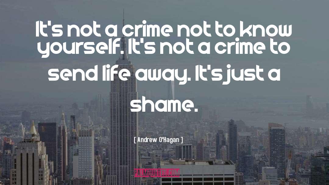 Andrew O'Hagan Quotes: It's not a crime not